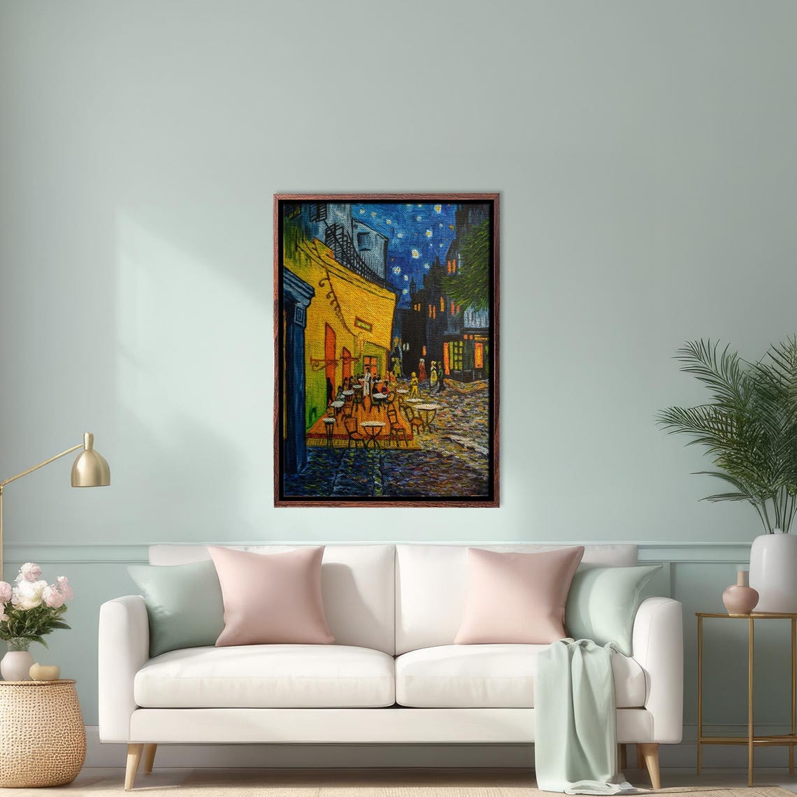 Van Gogh Cafe Terrace at Night in Arles 1888 Reproduction Poster