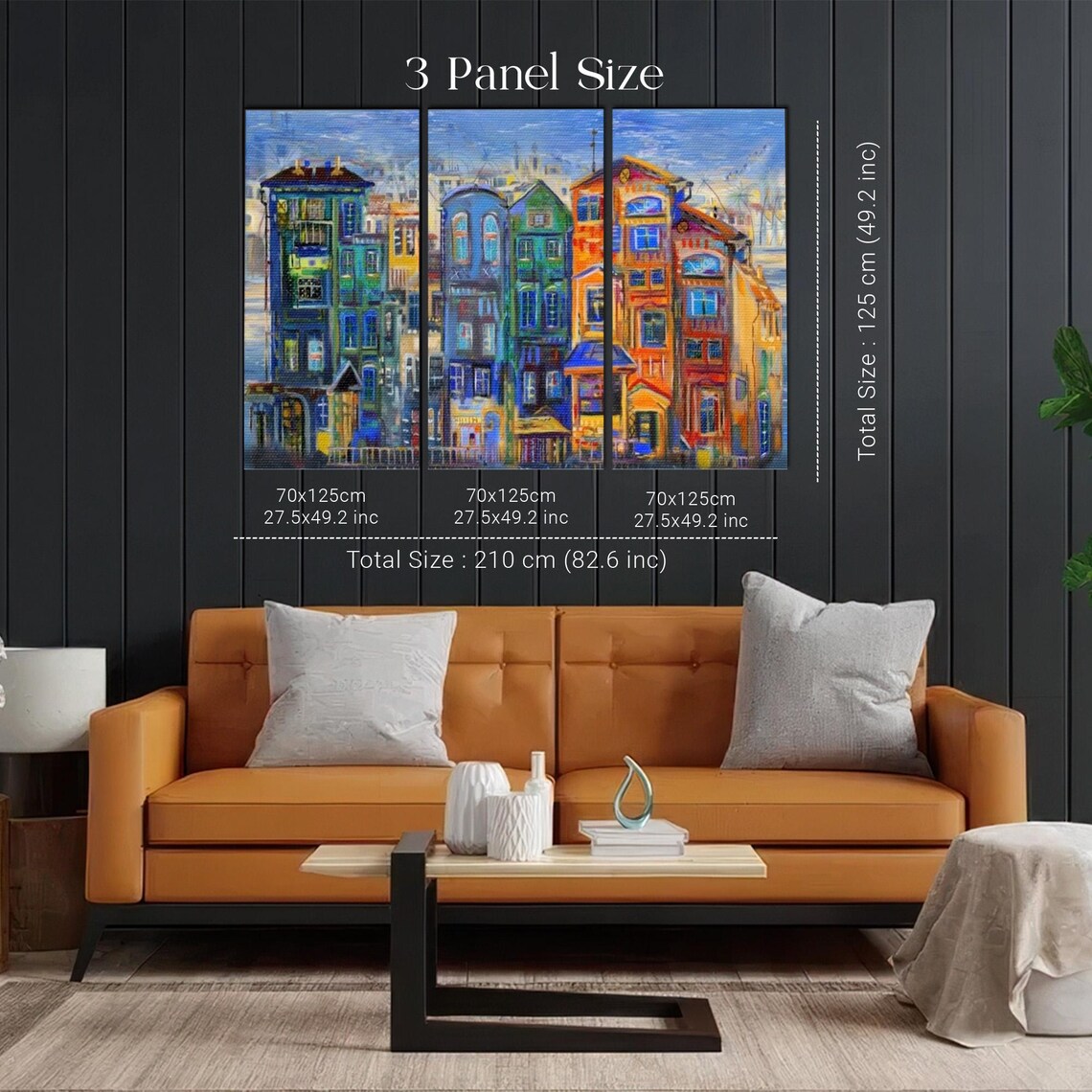 Colorful Row of Traditional Dutch Canal Houses Painting Poster - Image 2