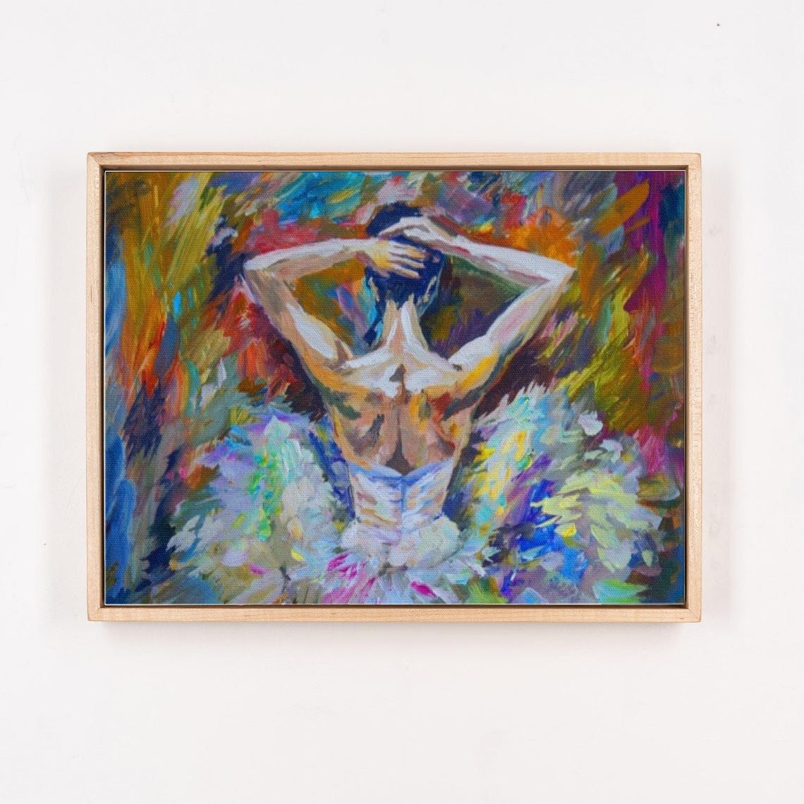 Colorful Ballerina Dancer Swirling Tutu Abstract Ballet Wall Art - Image 4