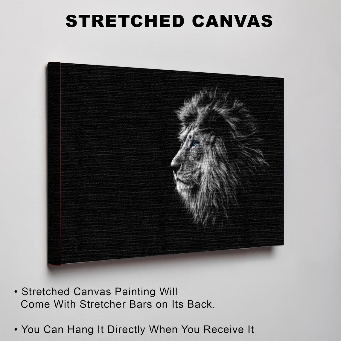 Majestic Lion Profile In Monochrome Against Black Photo Poster - Image 3