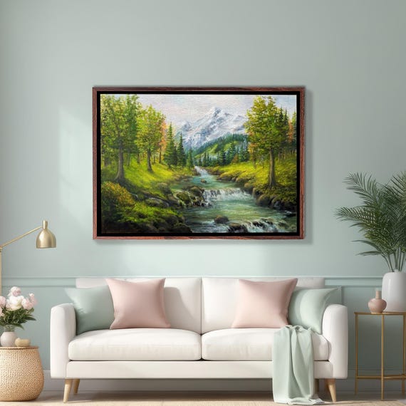 Spring Mountains And Snowy Peaks Wall Art Nature Decor Nature Print Nature Wall Decor Landscape Wall Table