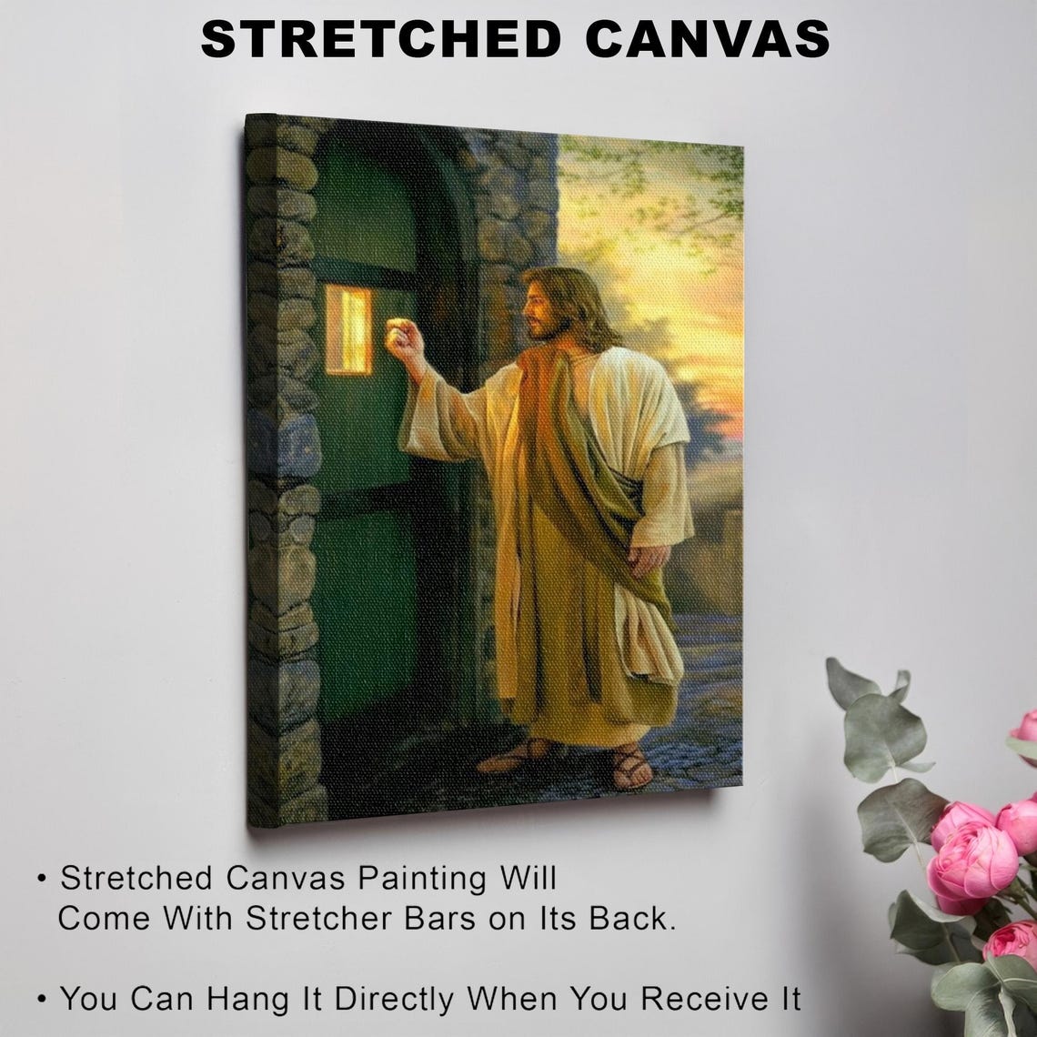 Jesus Christ Knocking at the Door Night Religious Art Poster - Image 3