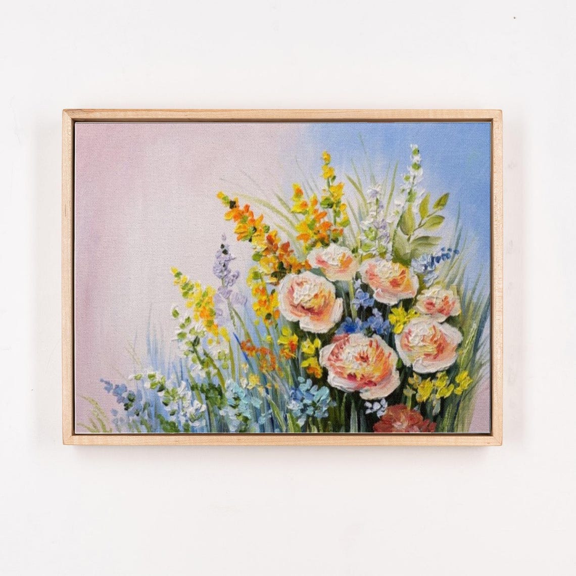 Pastel Summer Flower Bouquet Abstract Impressionist Painting Poster - Image 4