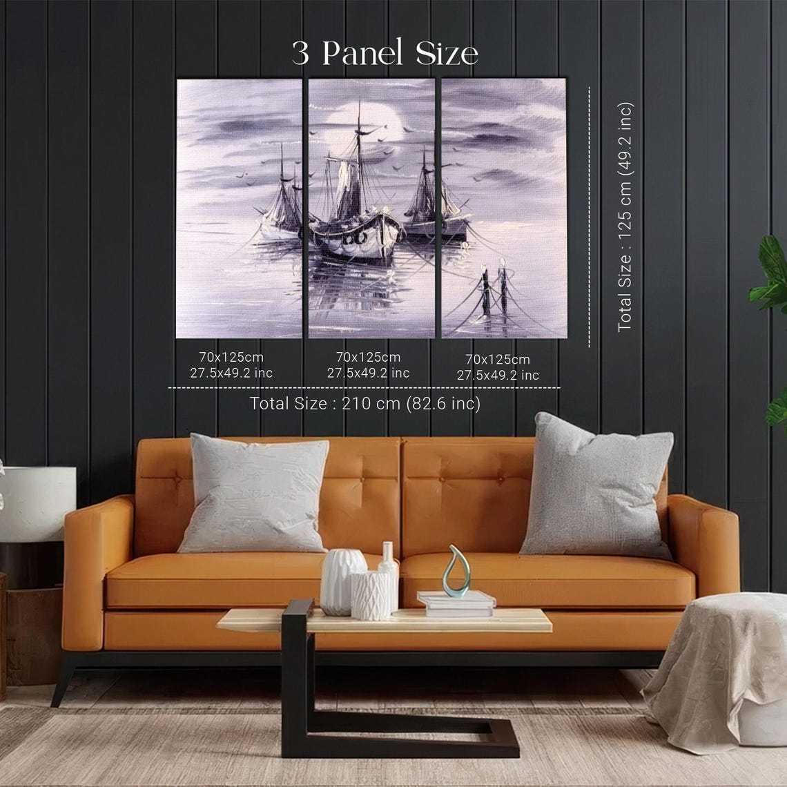 Venice Harbor Tall Ships Monochrome Ink Painting Scene Poster - Image 2