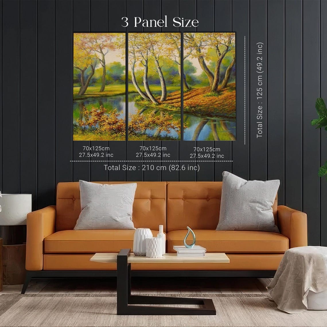 Autumn Birch Trees Reflecting on Quiet River Landscape Poster - Image 2