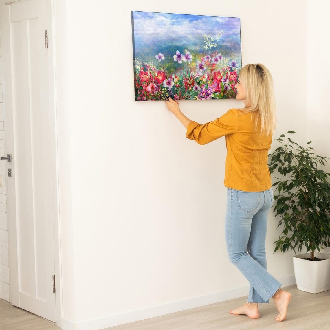 Bright Watercolor Wildflowers Blooming In A Sunny Field Art Poster - Image 5