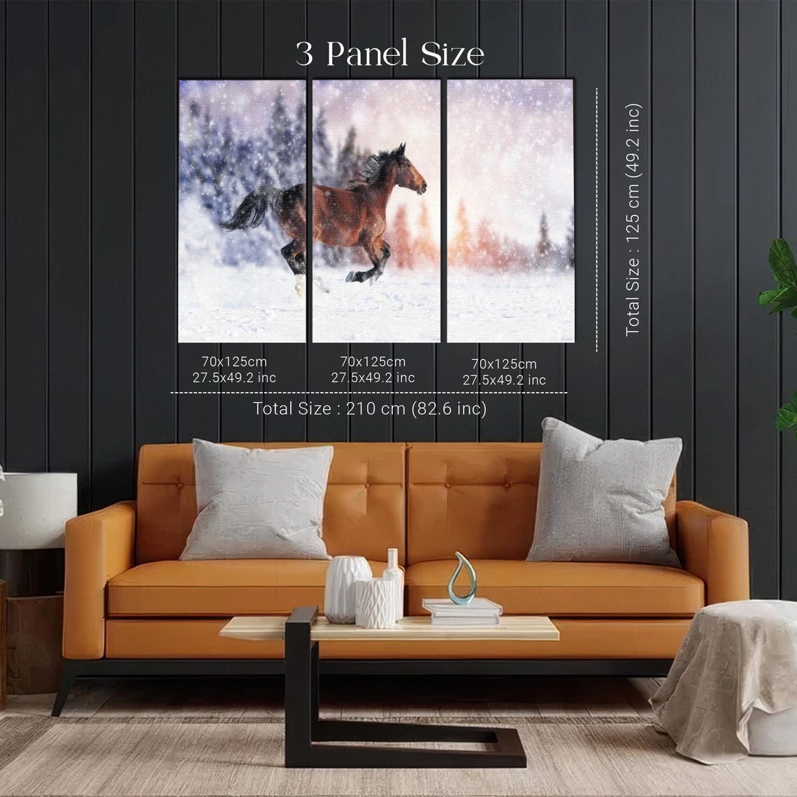 Chestnut Horse Galloping Through Deep Snow In Winter Forest Poster - Image 2