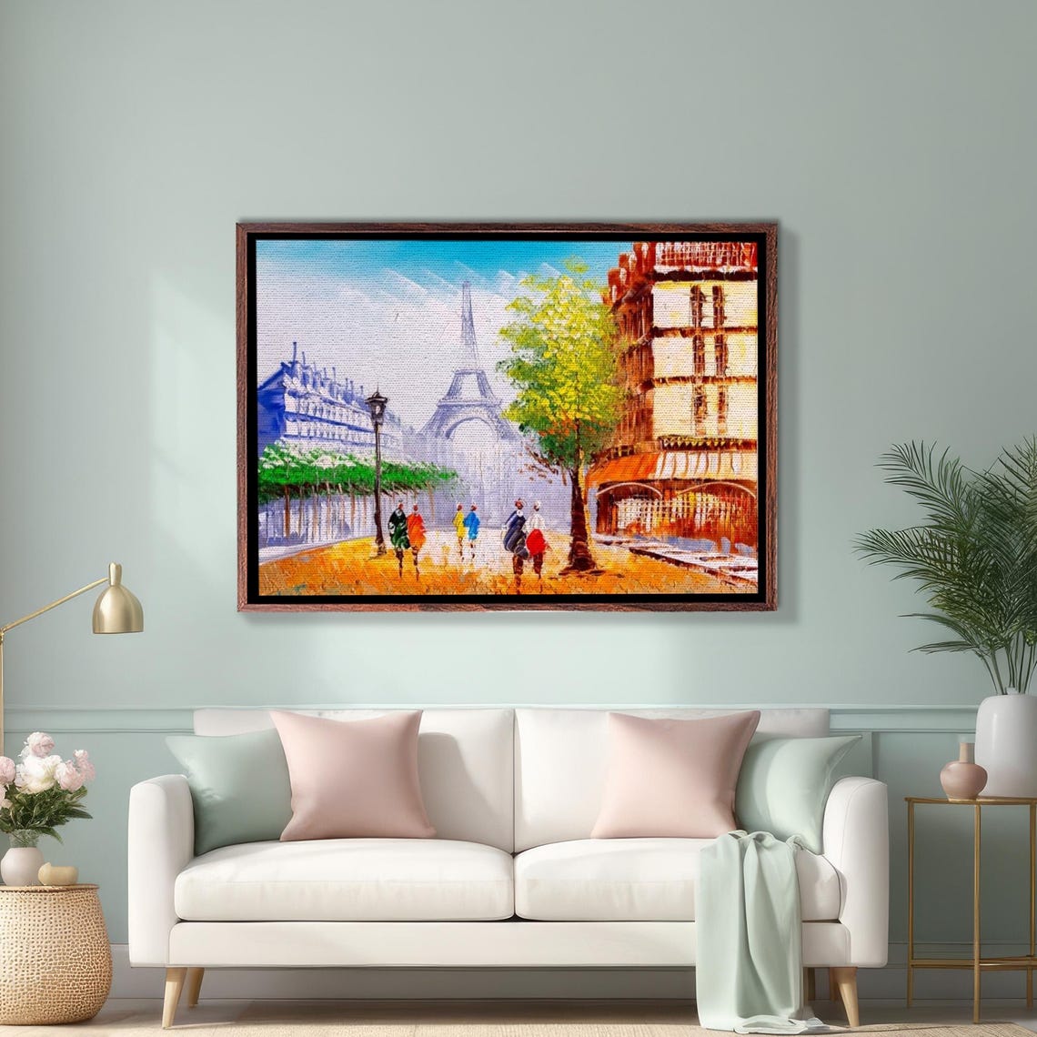 Sunny Paris Boulevard Stroll Beneath the Eiffel Tower Poster