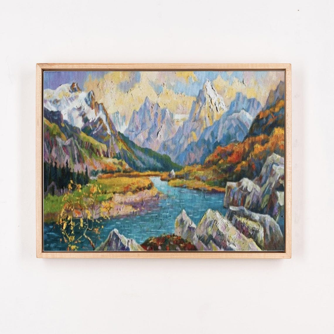 Caucasus Mountains View Oil Painting Style Decorative Wall Art Nature Wall Decor Nature Decor Nature Art - Image 4