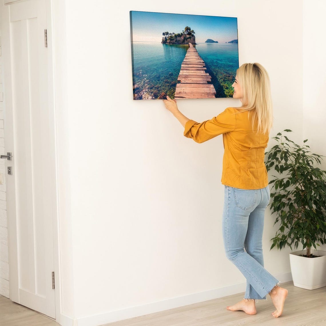 Wooden Pier To Tiny Island In Turquoise Zakynthos Sea Poster - Image 5