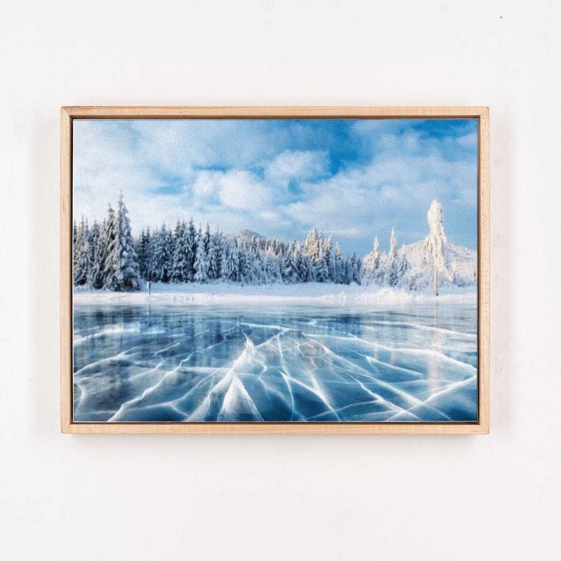 Frozen Lake In Ukraine Decorative Wall Art Nature Wall Decor Landscape Wall Table Nature Art - Image 4