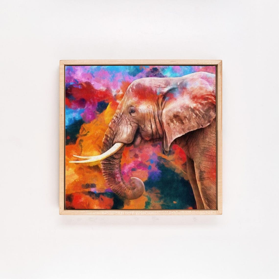 Colorful Abstract Elephant Portrait Vibrant Wildlife Art Poster - Image 4