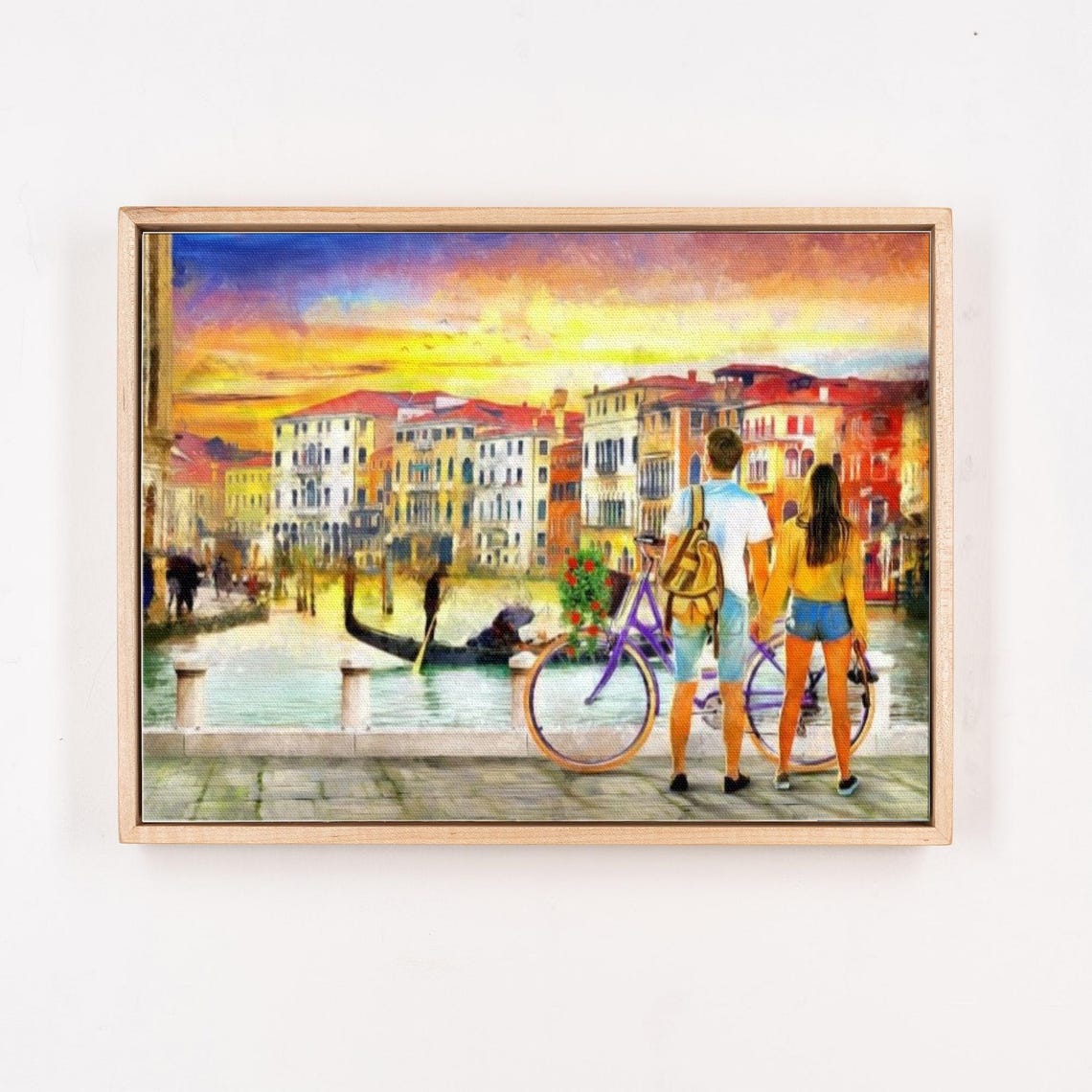 Romantic Couple Watching the Sunset Over a Venice Canal Poster - Image 4