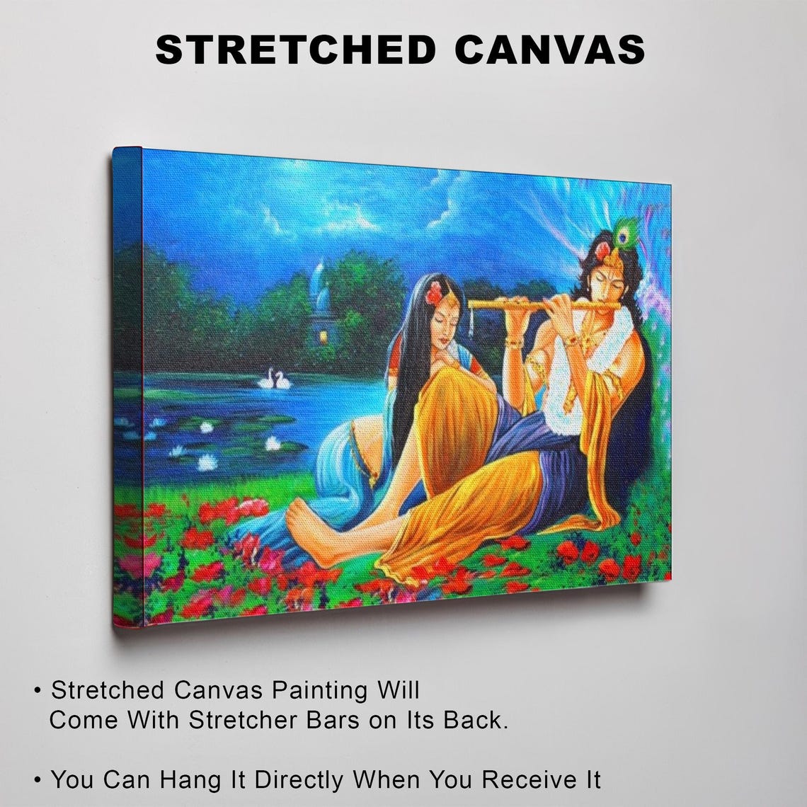 Indian Lovers Decorative Wall Art Illustration Wall Art Large Wall Art Housewarming Gifts Illustration Modern Wall Decor - Image 3