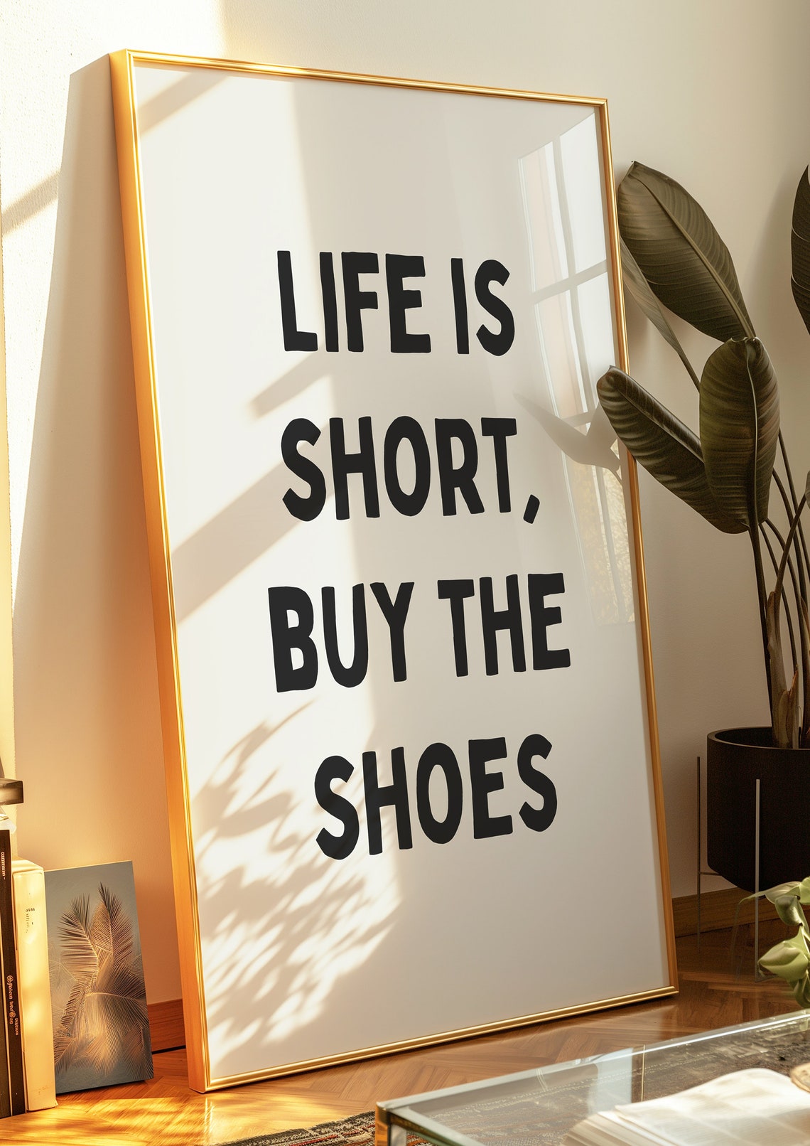 Life Is Short Buy The Shoes Funny Shopping Advice Quote Poster - Image 2