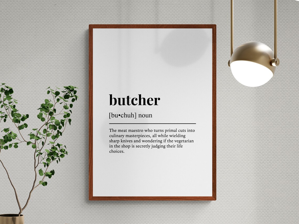 Butcher Funny Definition Typography Art Print - Image 3
