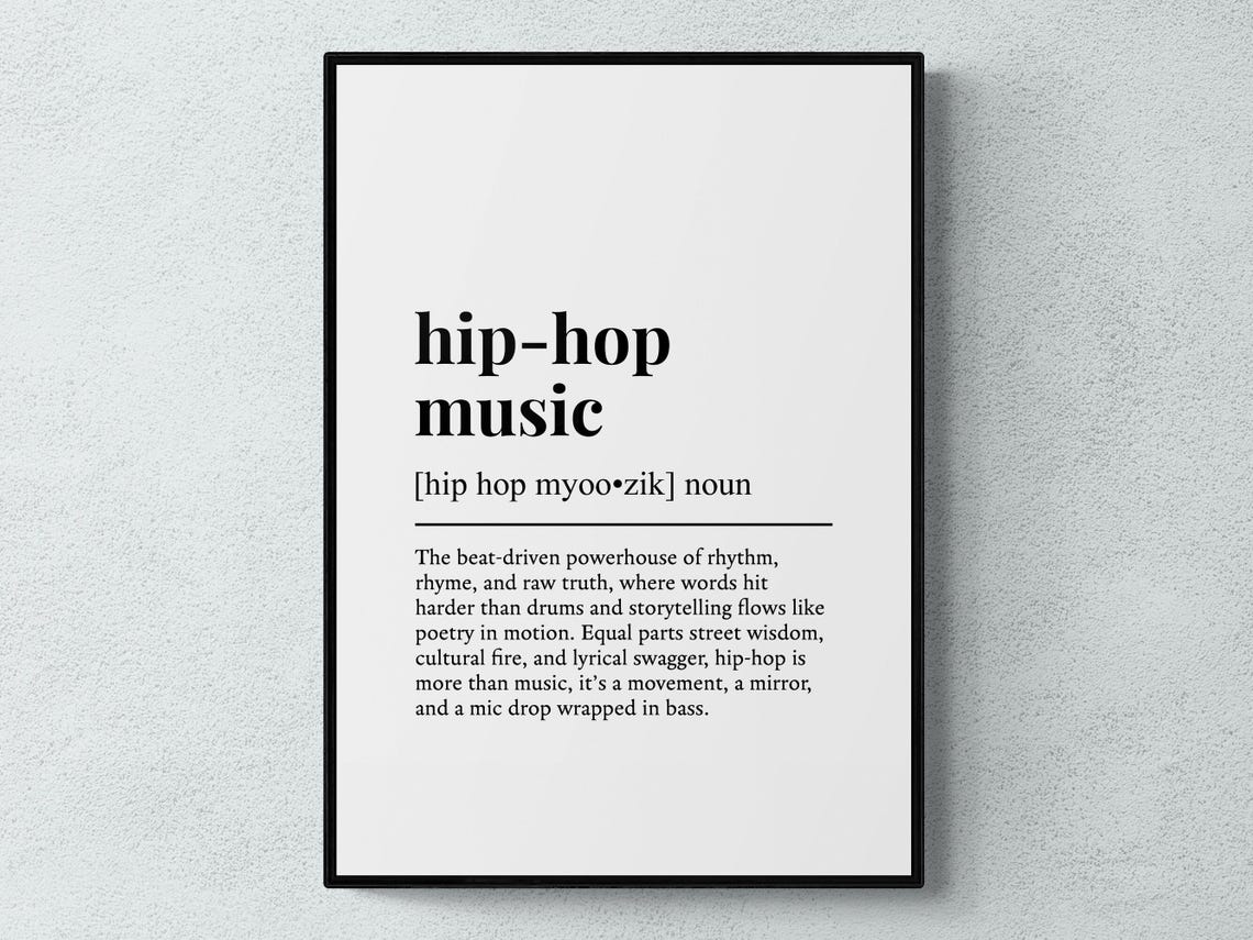 Hiphop Music Funny Definition Art Print