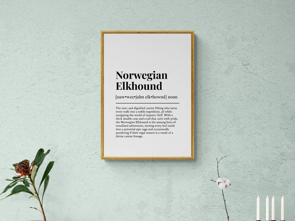 Norwegian Elkhound Funny Definition Art Print - Image 2