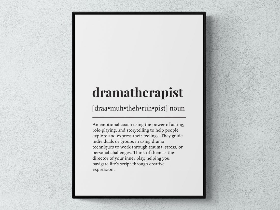 Dramatherapist Dictionary Definition Print Funny Therapy Gift