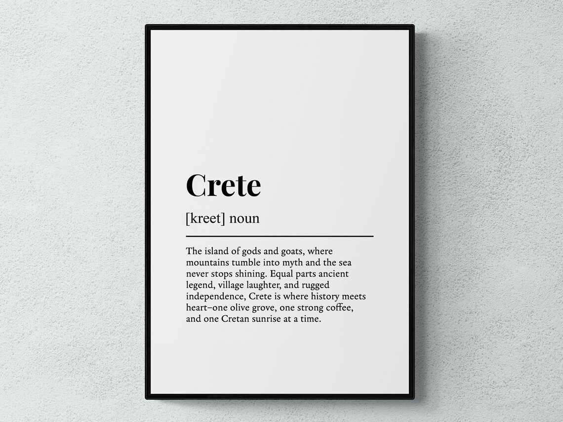 Crete Funny Definition Greece Travel Poster