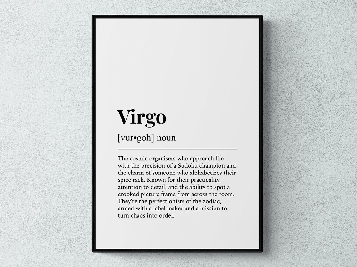 Virgo Zodiac Sign Funny Definition Art Print