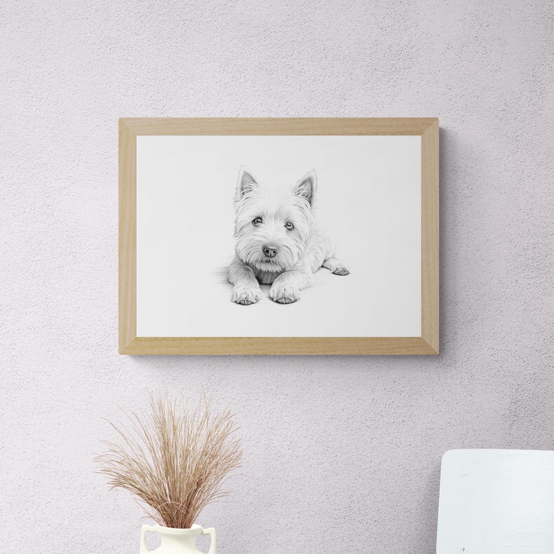 West Highland White Terrier Puppy Sketch Vintage Style Dog Poster - Image 2