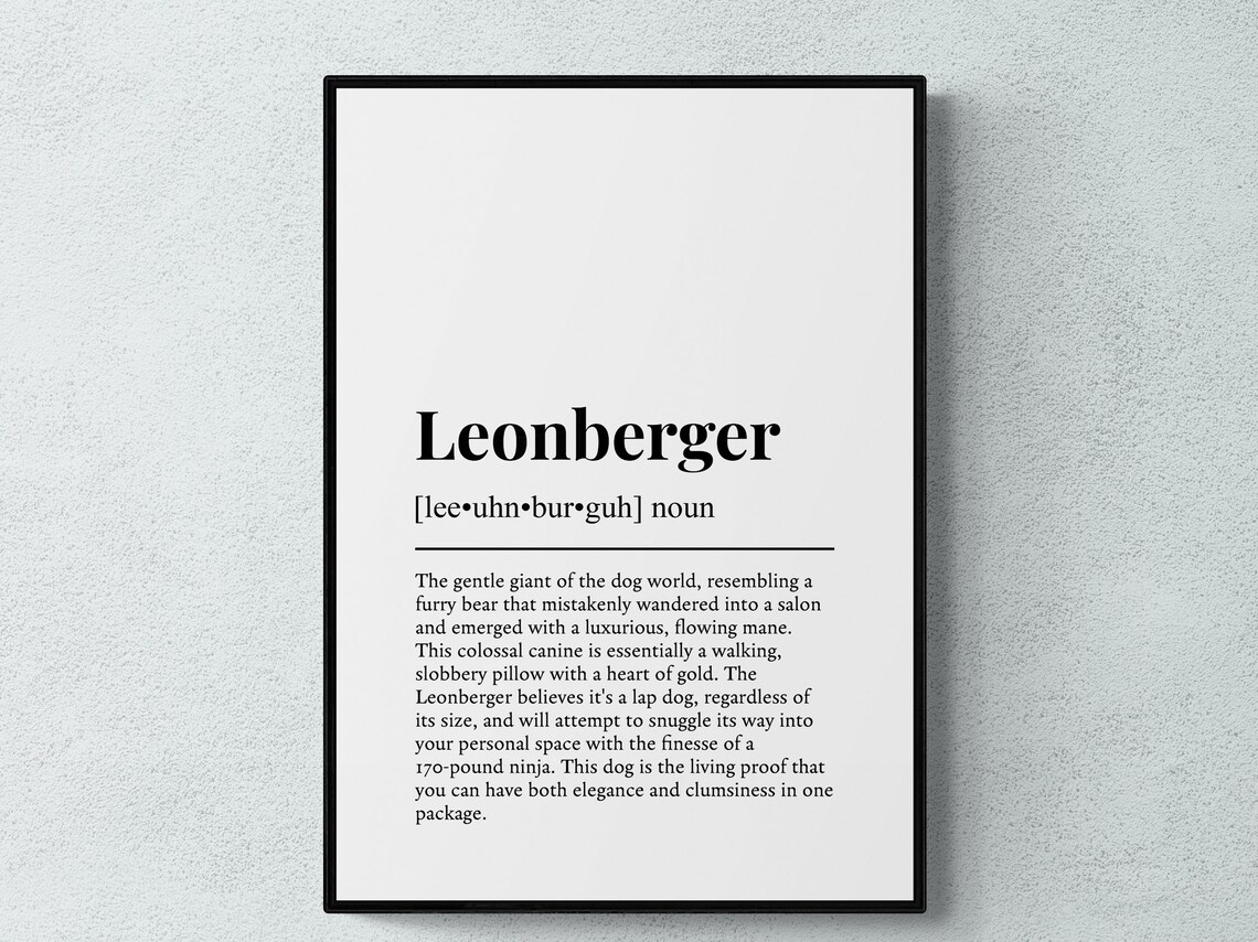 Leonberger Funny Definition Dog Art Print