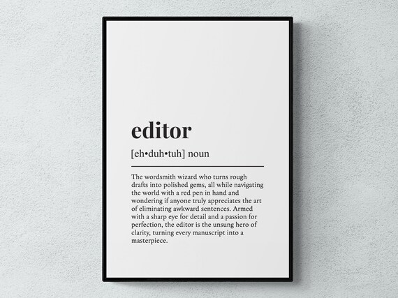 Editor Funny Definition Job Work Gift Wall Art Print