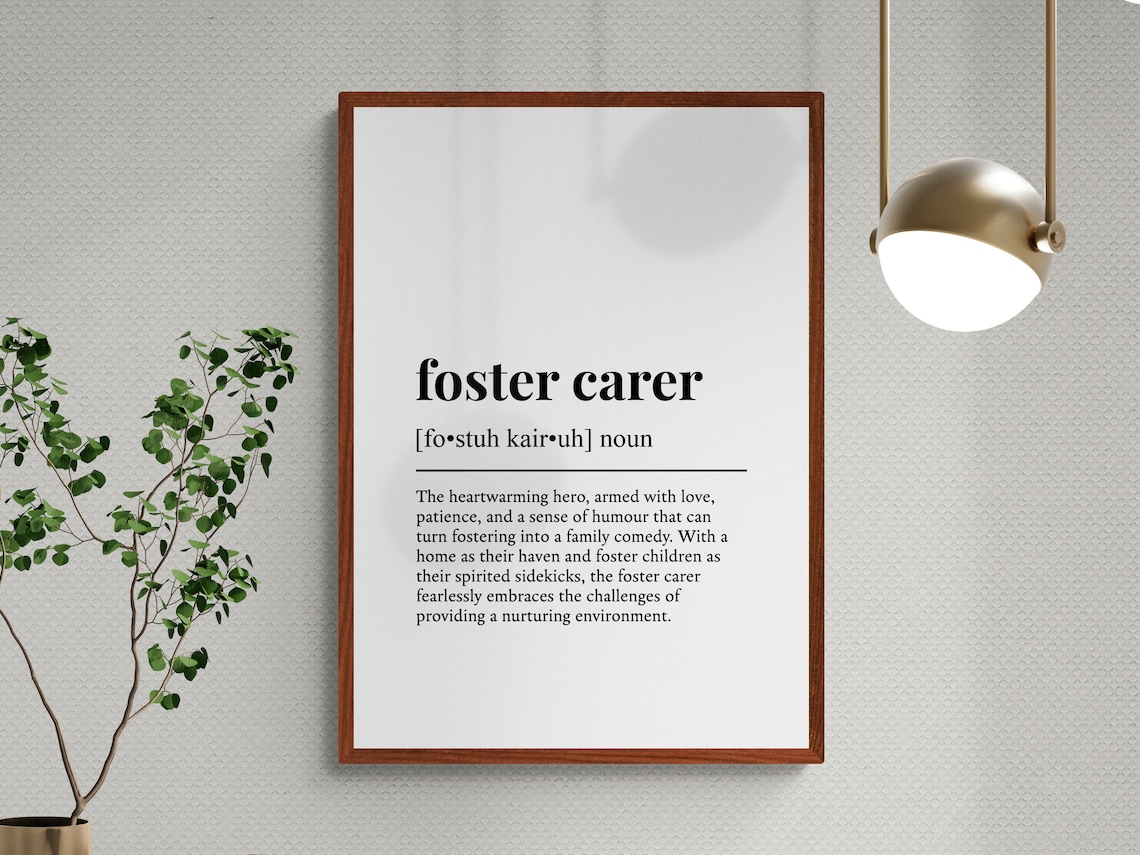 Foster Carer Funny Definition Job Work Gift Wall Art Print - Image 3