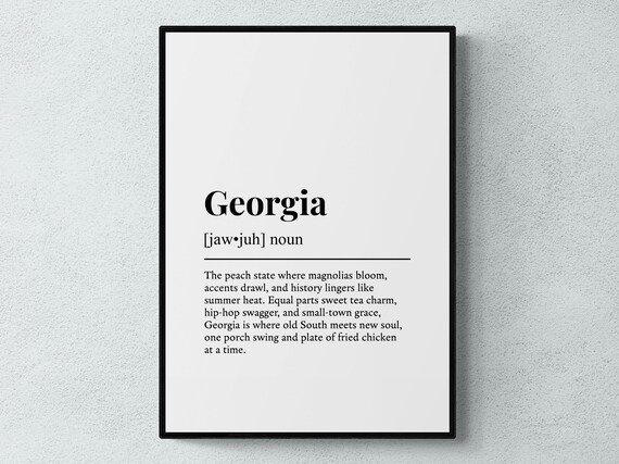 Georgia Funny Definition Usa Gift Wall Art Print