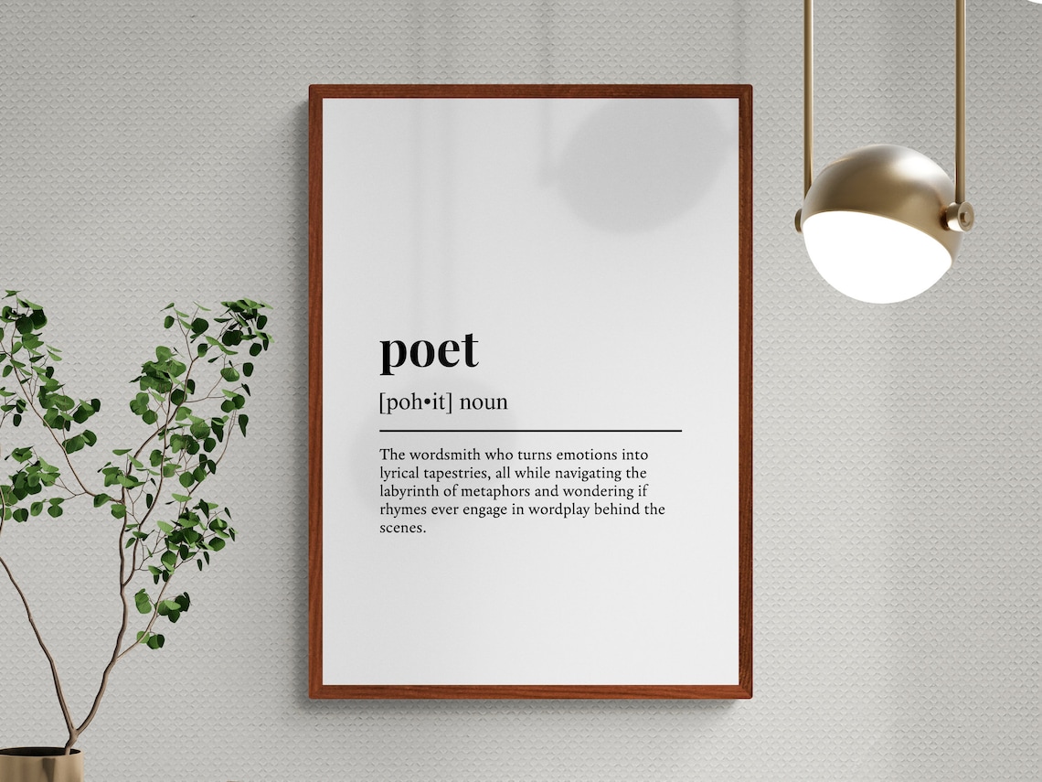 Poet Funny Definition Job Work Gift Wall Art Print - Image 3