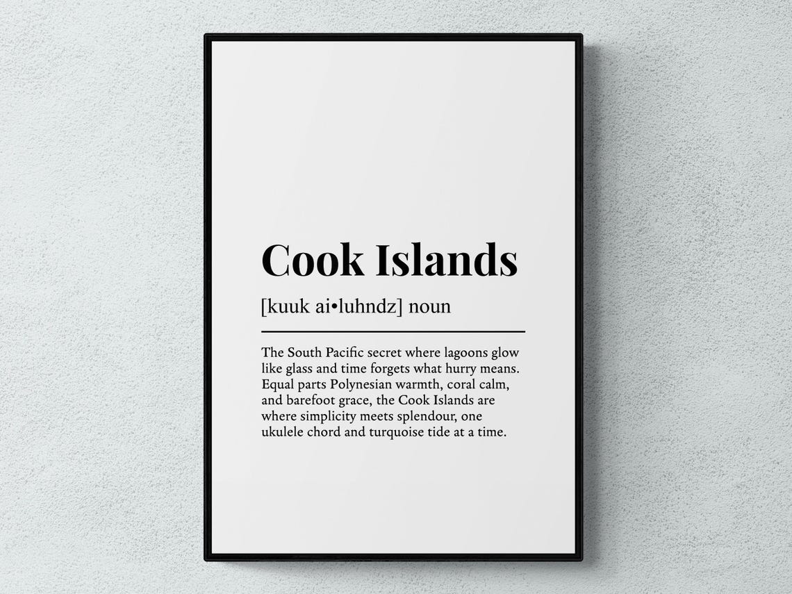 Cook Islands Funny Definition Poster Polynesia Dictionary Word Art