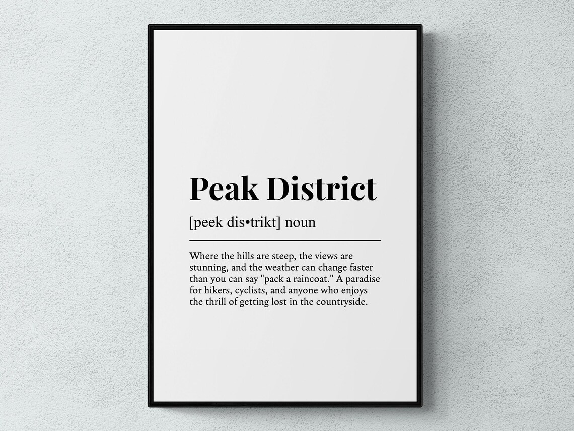 Peak District Funny Definition Humor Art Print