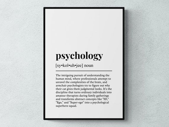 Psychology Funny Definition Education Subject Art Print