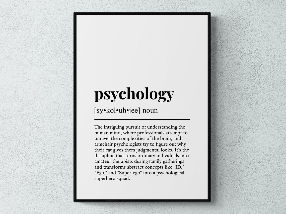 Psychology Funny Definition Education Subject Art Print