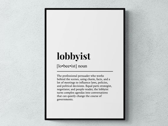 Lobbyist Funny Definition Job Work Gift Wall Art Print