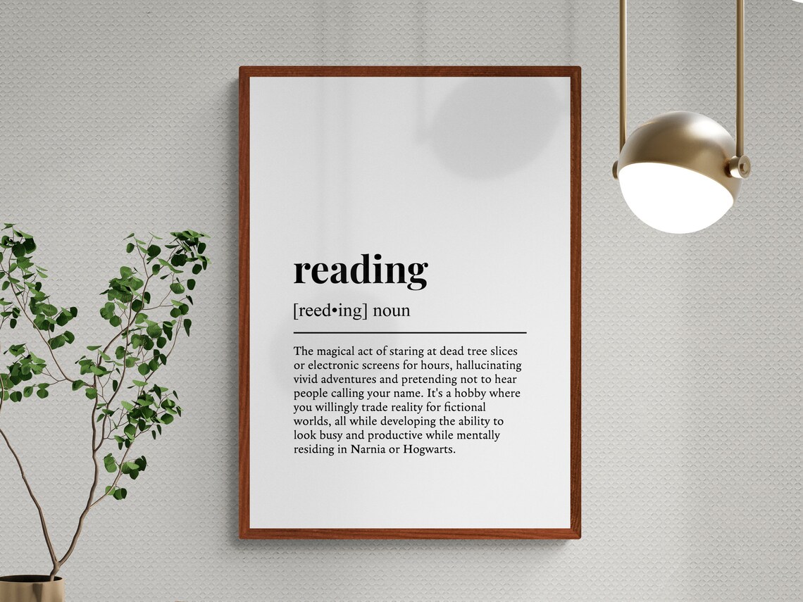 Reading Funny Definition Typography Art Print - Image 3
