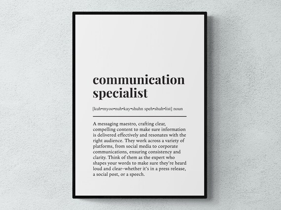 Communication Specialist Funny Definition Job Work Gift Wall Art Print
