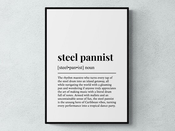 Steel Pannist Funny Definition Hobby Gift Wall Art Print