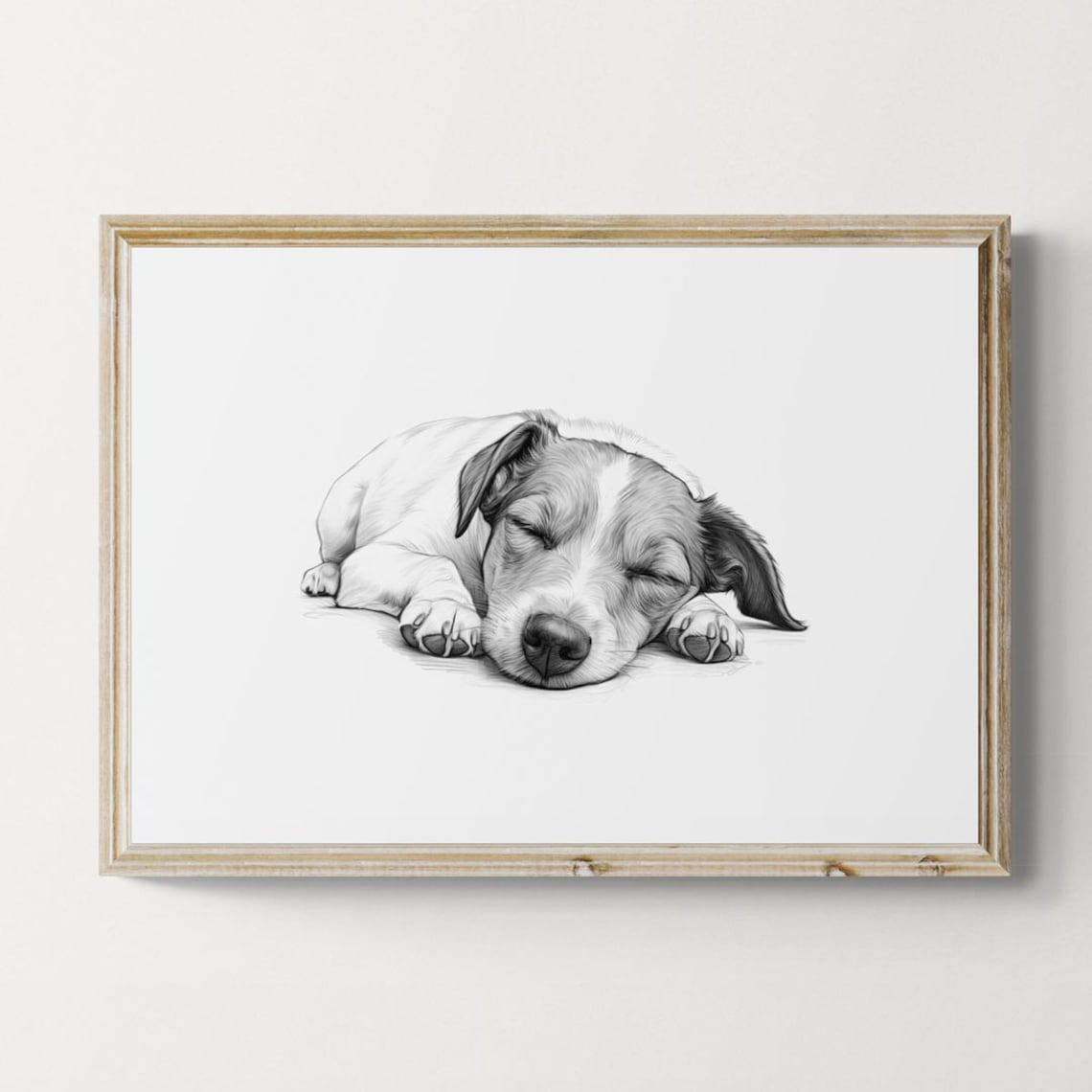 Sleeping Jack Russell Terrier Vintage Art Print - Image 3