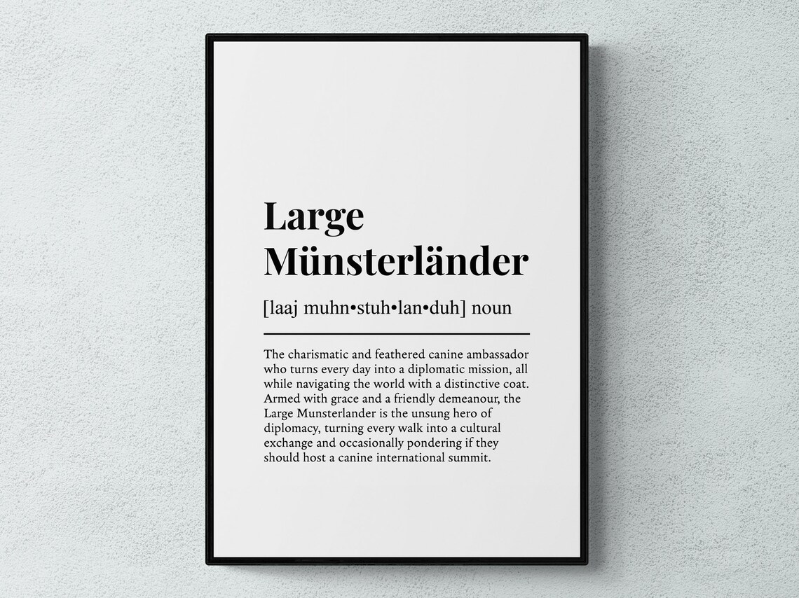 Large Munsterlander Funny Definition Art Print