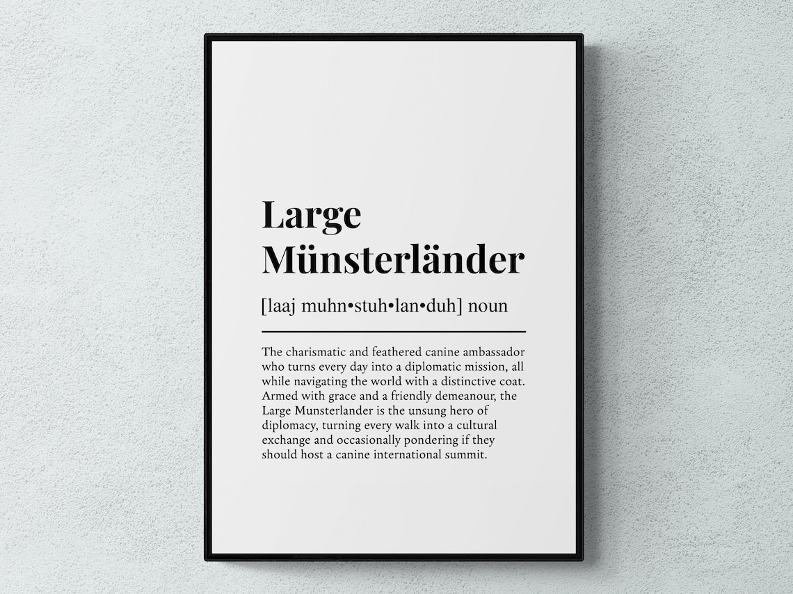 Large Munsterlander Funny Definition Dog Art Print