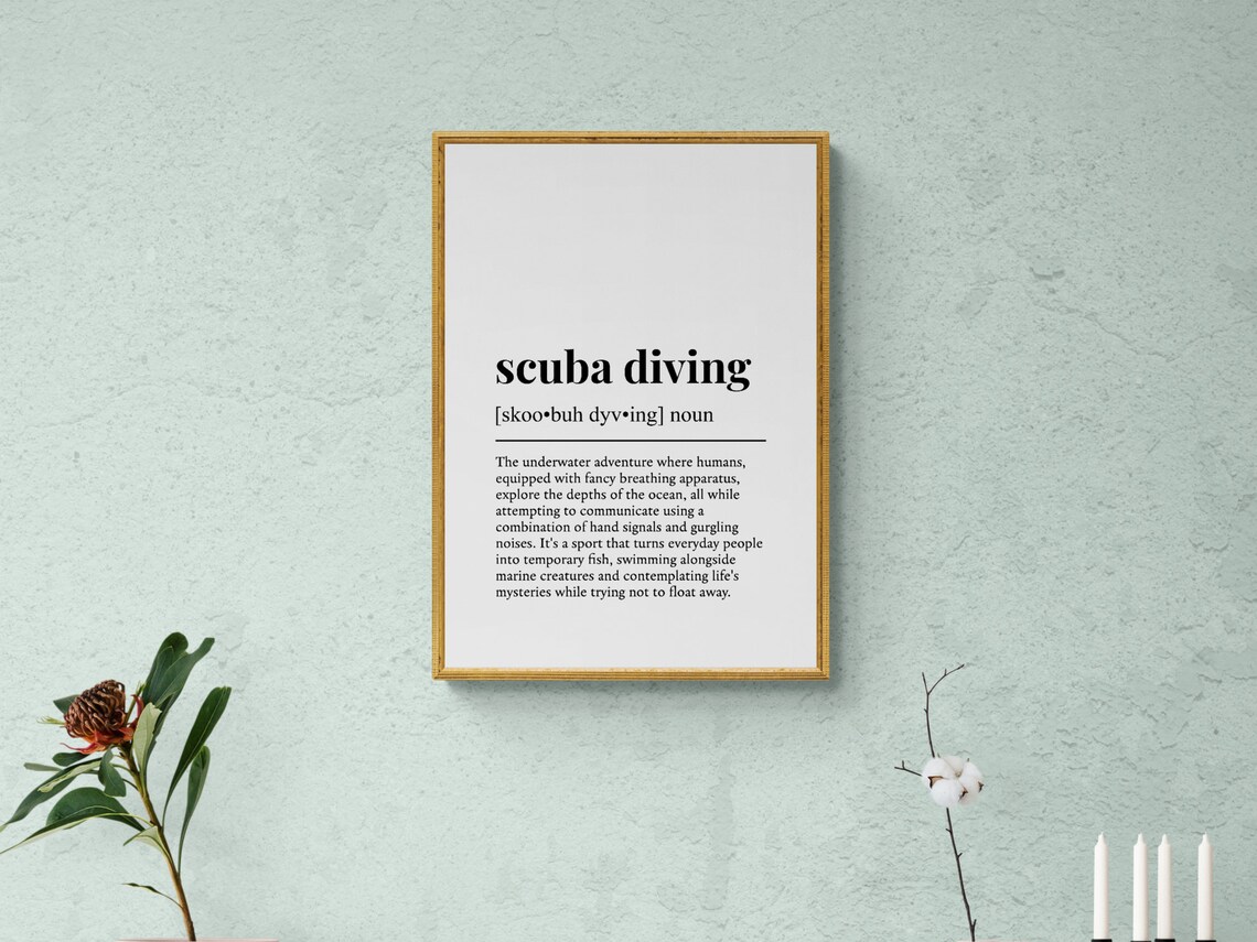 Scuba Diving Funny Definition Wall Art Print - Image 2