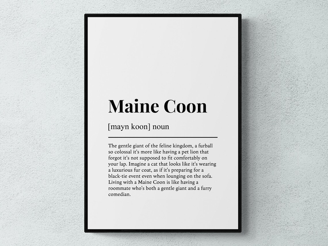 Maine Coon Cat Funny Definition Art Print