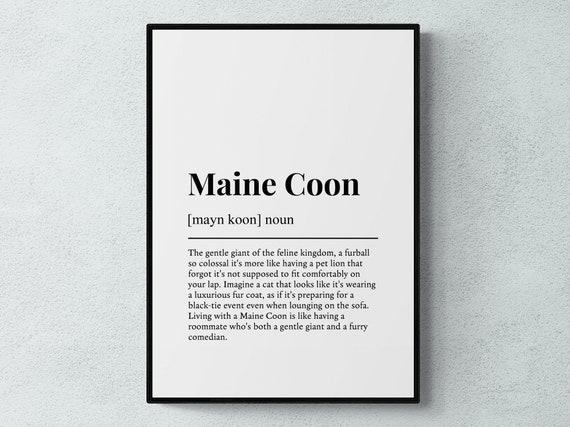 Maine Coon Cat Funny Definition Art Print