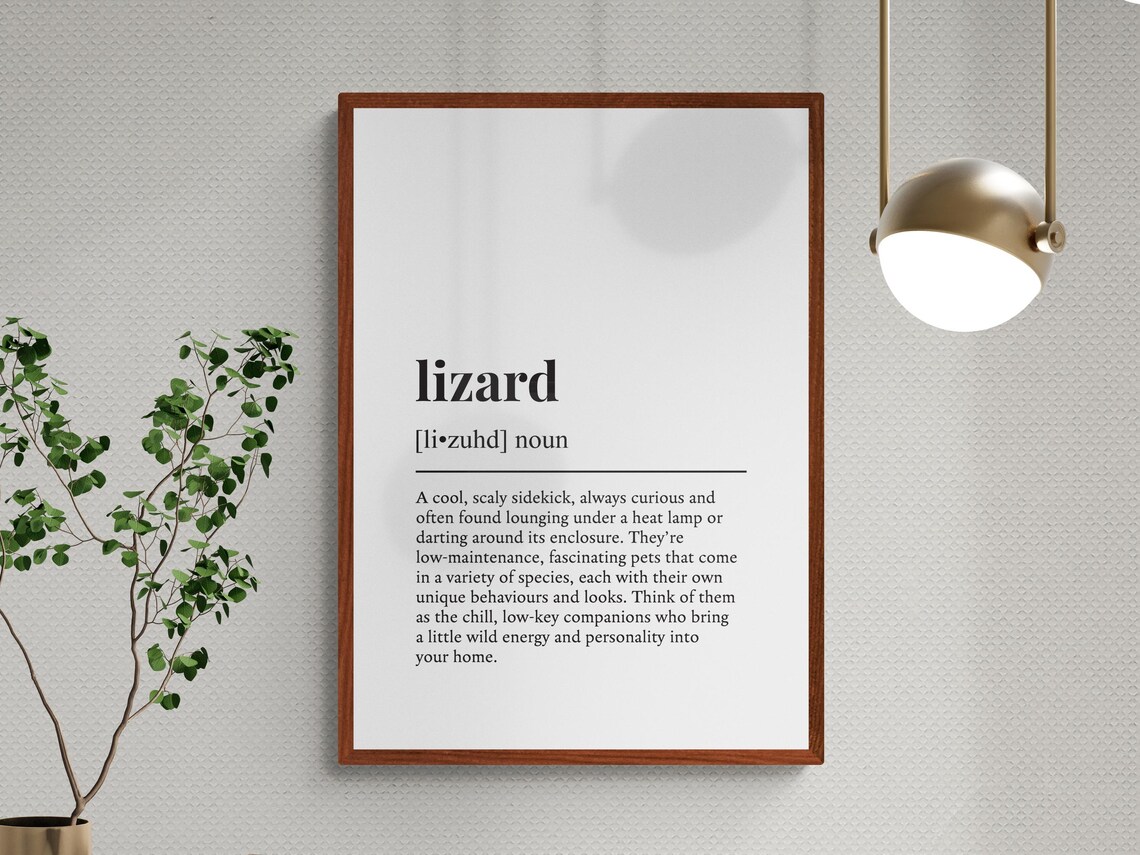 Lizard Funny Dictionary Definition Minimalist Reptile Lover Gift Wall Art - Image 3