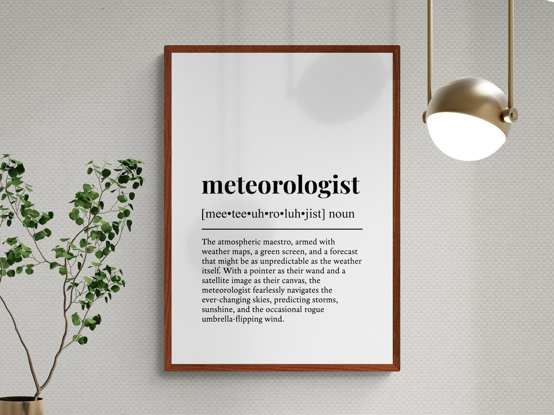 Meteorologist Funny Definition Job Work Gift Wall Art Print - Image 3