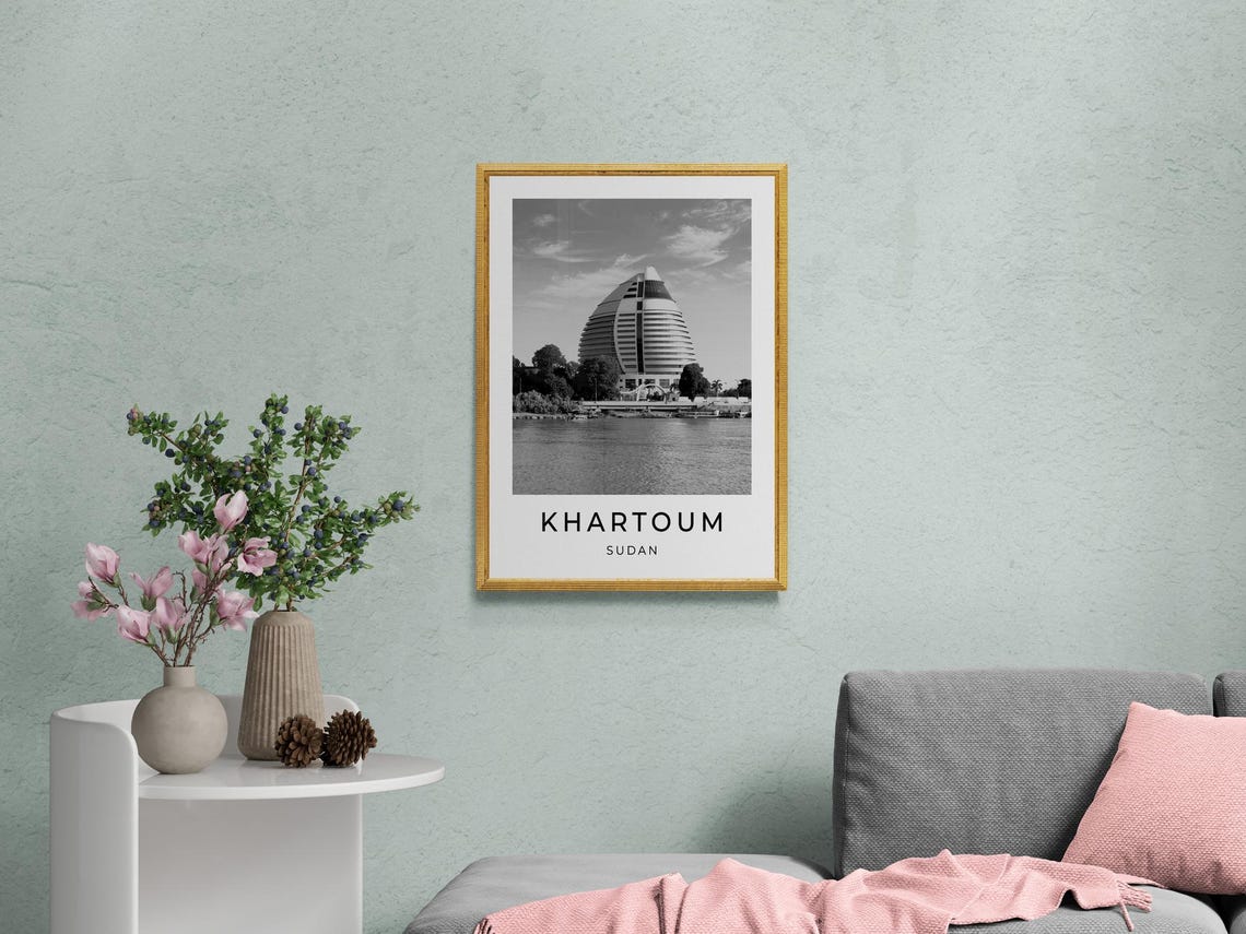 Khartoum Sudan Egg-Shaped Hotel On The Nile River Travel Poster - Image 2