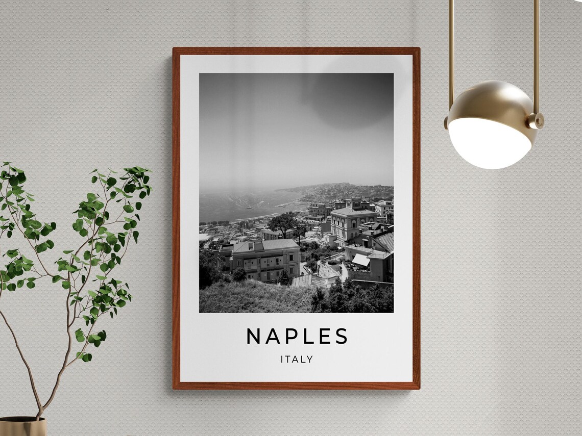 Naples Italy Hillside Bay View Coastline Panoramic Vista Travel Poster - Image 3