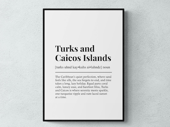 Turks and Caicos Islands Dictionary Definition Minimalist Art Print